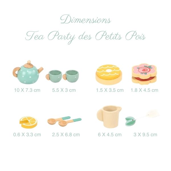 Dinette Enfant 2 Ans Service à Thé Enfant ENCOUN - 17 Pièces En Bois Pour Jeu D'imitation - Dînette Fille Et Garçon 3 Ans Jouet Cuisine 17 Pièces